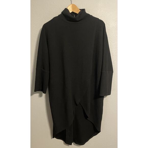 Joseph Ribkoff Womens Wrap Tunic Size 6 Black Stretch High Low Hem Style 183322 - Picture 1 of 9